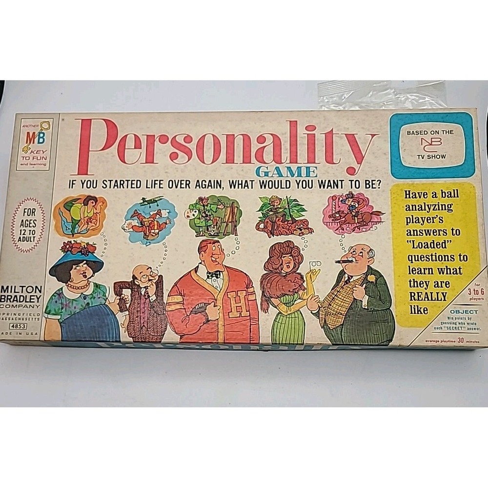 1968 Milton Bradley Personality Game Complete NBC Game Show Made In USA‎ Family